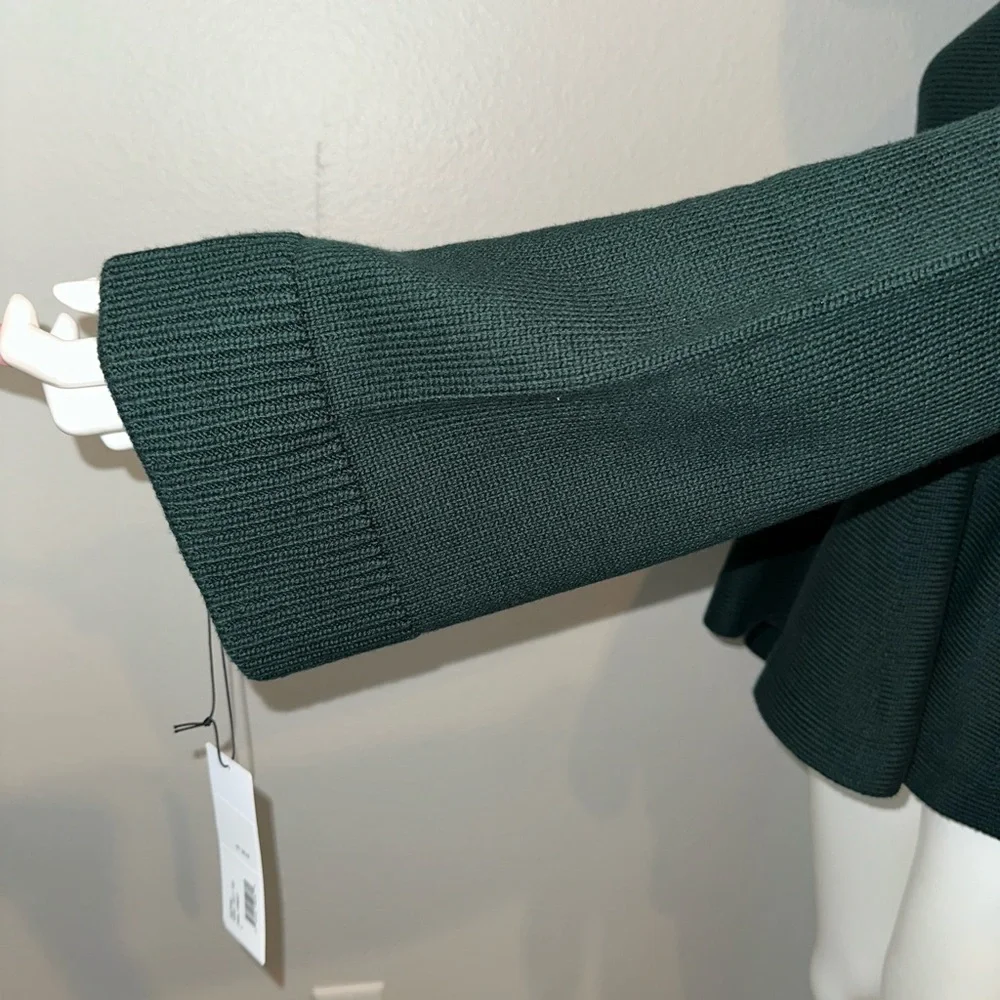 ADEAM Intermix “Wendy” forest green peplum knit sweater top L - Picture 5 of 12